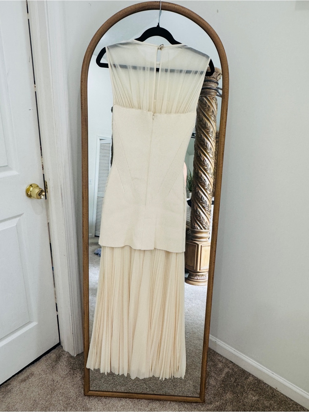 Proenza Schouler Cream Draped Knit Dress - Picture 10 of 13